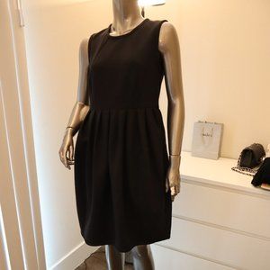 Gianluca Capannolo Black Sleeveless Virgin Wool Fit & Flare Dress 8